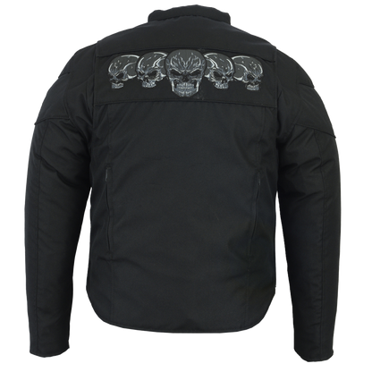 Textile Scooter Jacket with Reflective Skulls