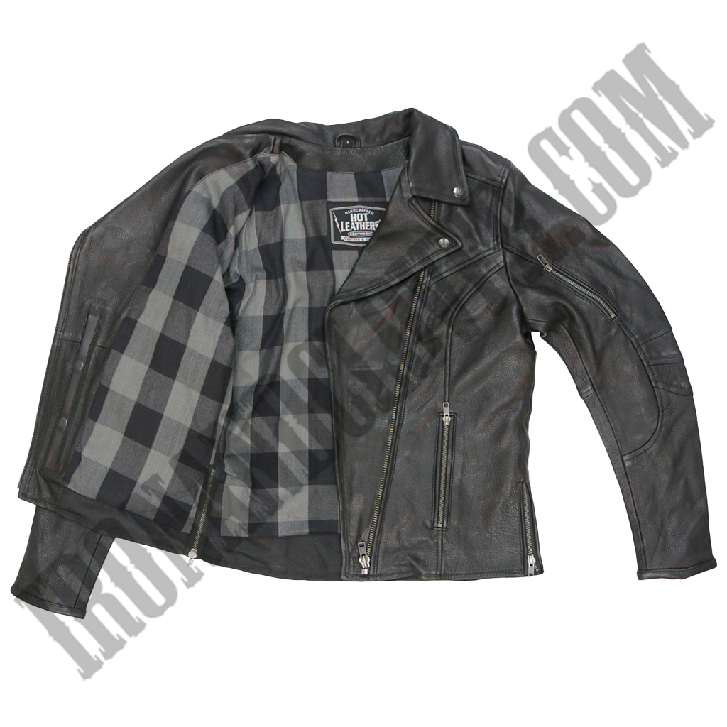 Lightweight Leather Jacket with Side Zippers