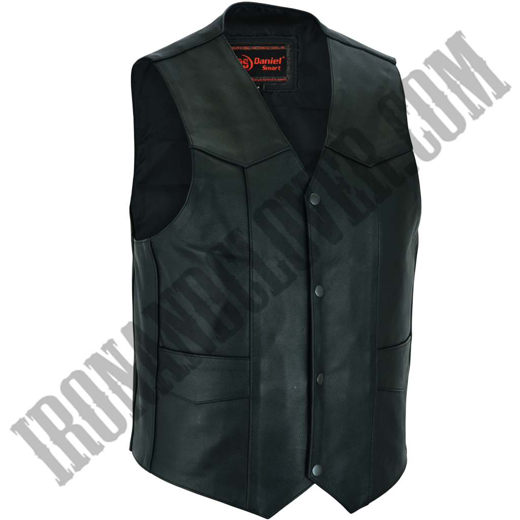 Traditional Motorcycle Vest in Black