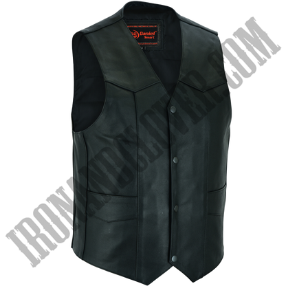 Traditional Motorcycle Vest in Black