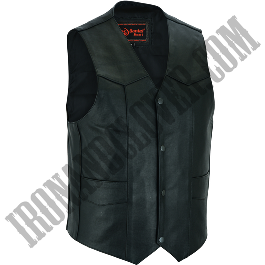 Traditional Motorcycle Vest in Black