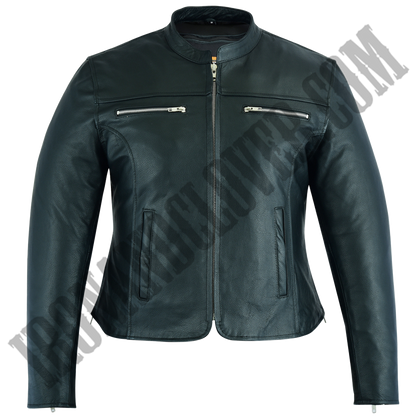 Full Cut Mandarin Collar Motorcycle Jacket