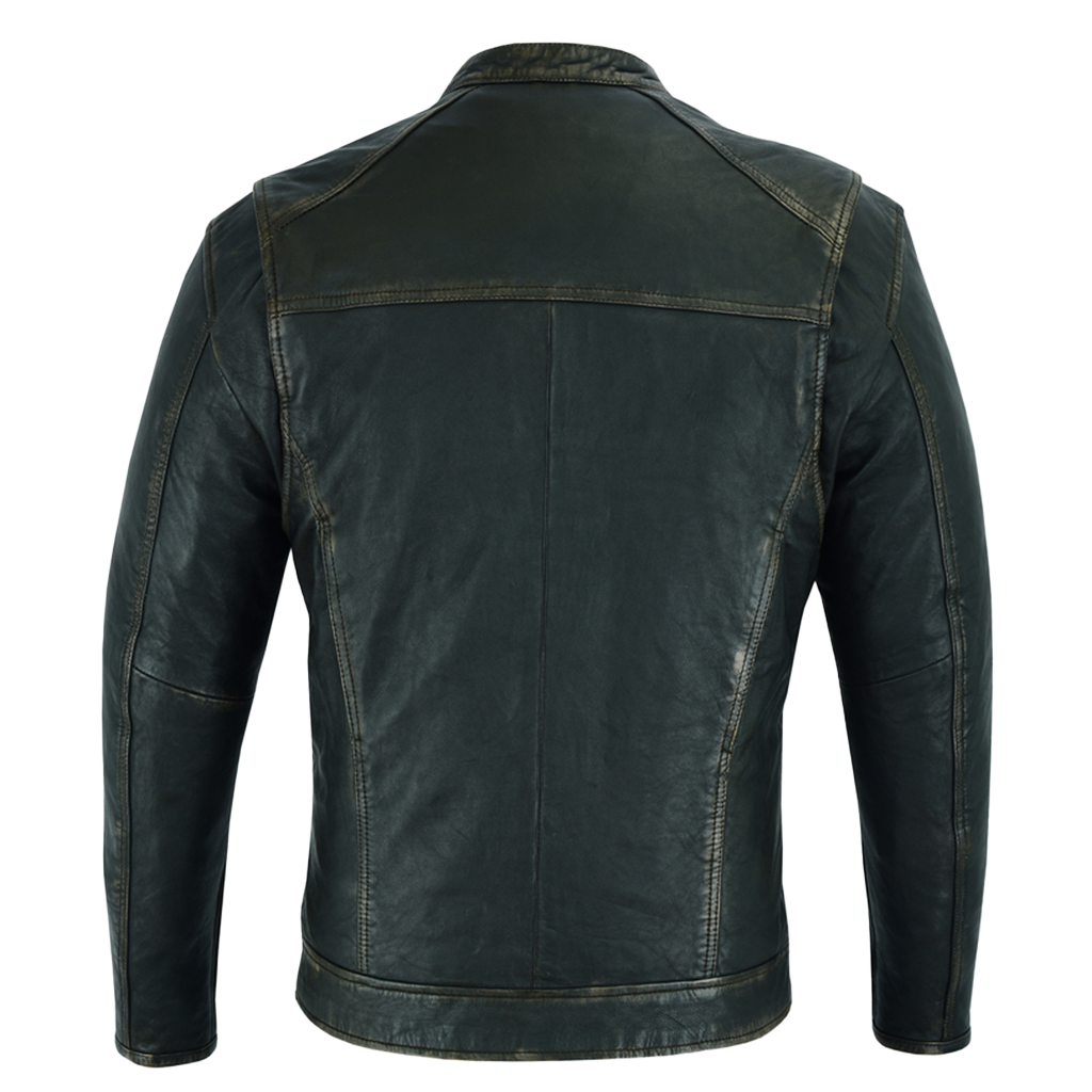 Cruiser Motorcycle Jacket in Distressed Gun Metal