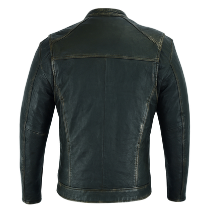 Cruiser Motorcycle Jacket in Distressed Gun Metal