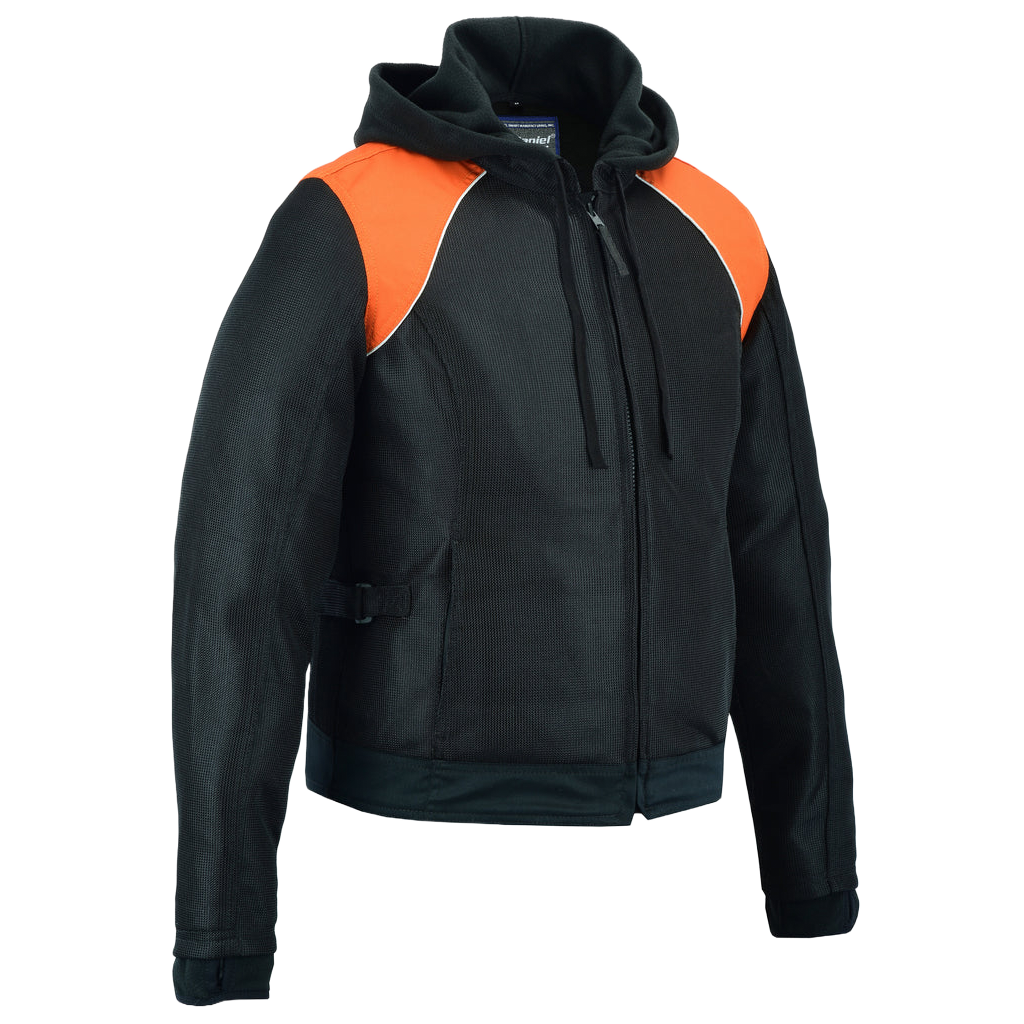 3-in-1 Motorcycle Jacket in Black & Orange