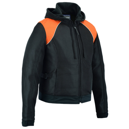 3-in-1 Motorcycle Jacket in Black & Orange