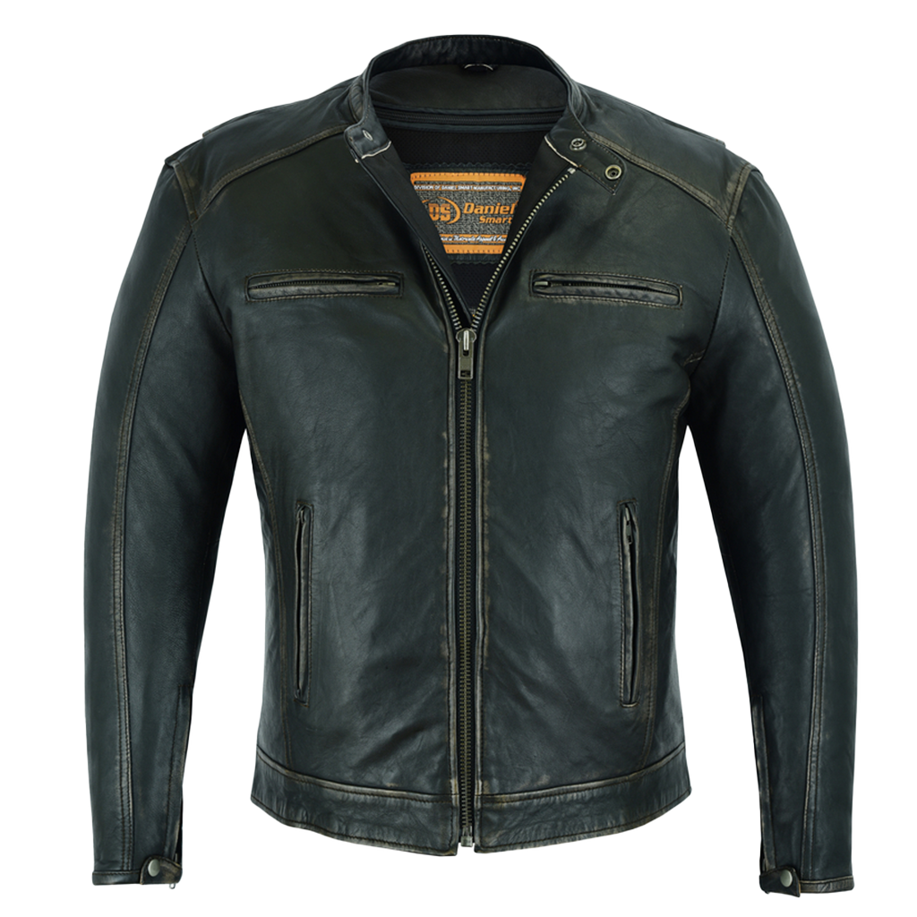 Cruiser Motorcycle Jacket in Distressed Gun Metal