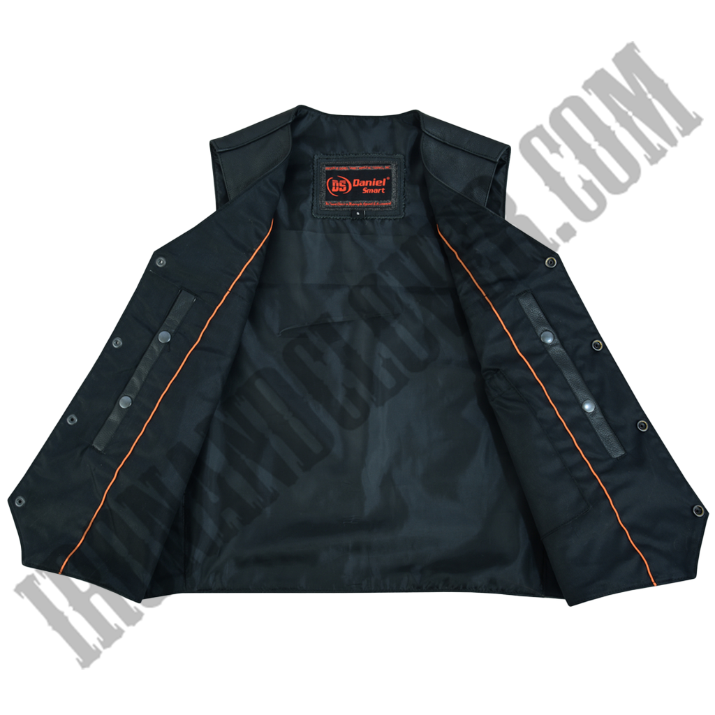 Traditional Motorcycle Vest in Black