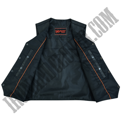 Traditional Motorcycle Vest in Black