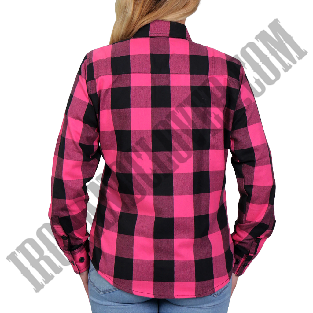 Flannel Shirt in Black & Pink