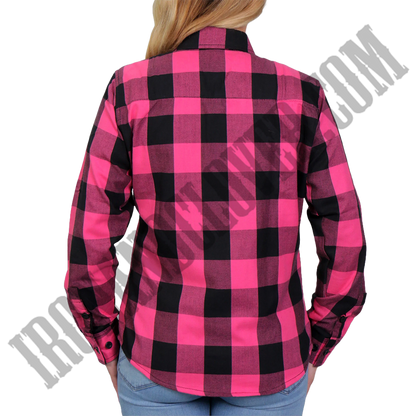 Flannel Shirt in Black & Pink