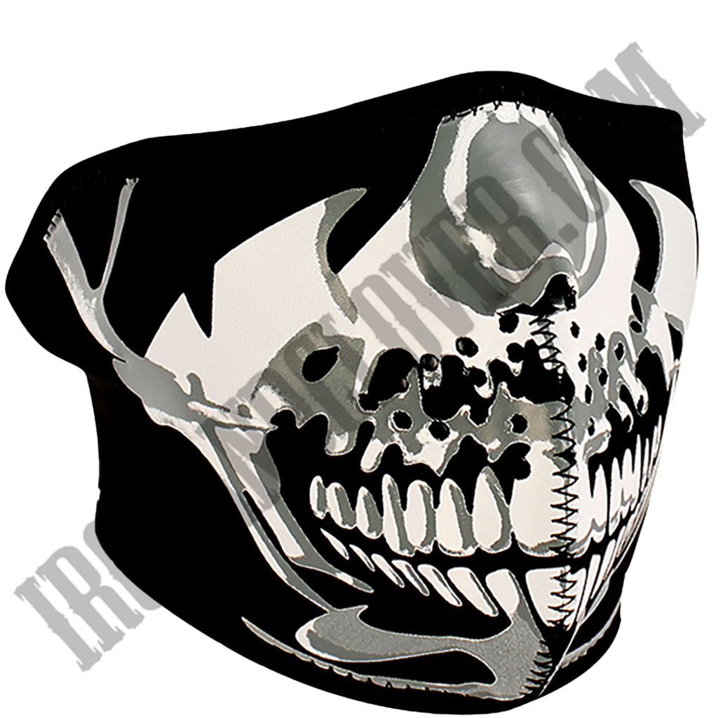 Chrome Skull Half Face Mask