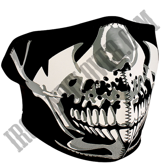 Chrome Skull Half Face Mask