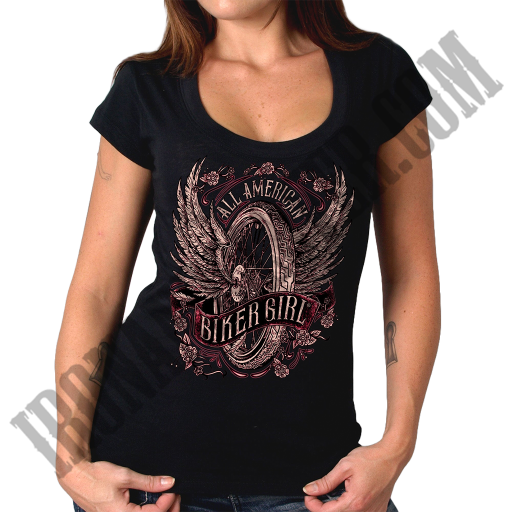 Flying Wheel Scoop Neck Tee