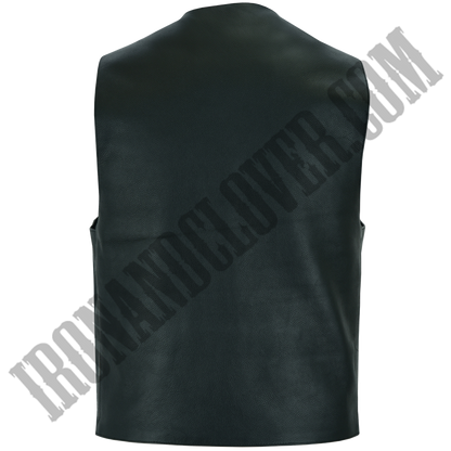 Traditional Motorcycle Vest in Black