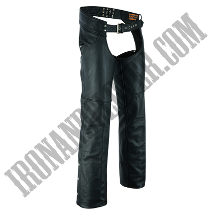 Classic Leather Chaps with Jeans Pockets in Tall