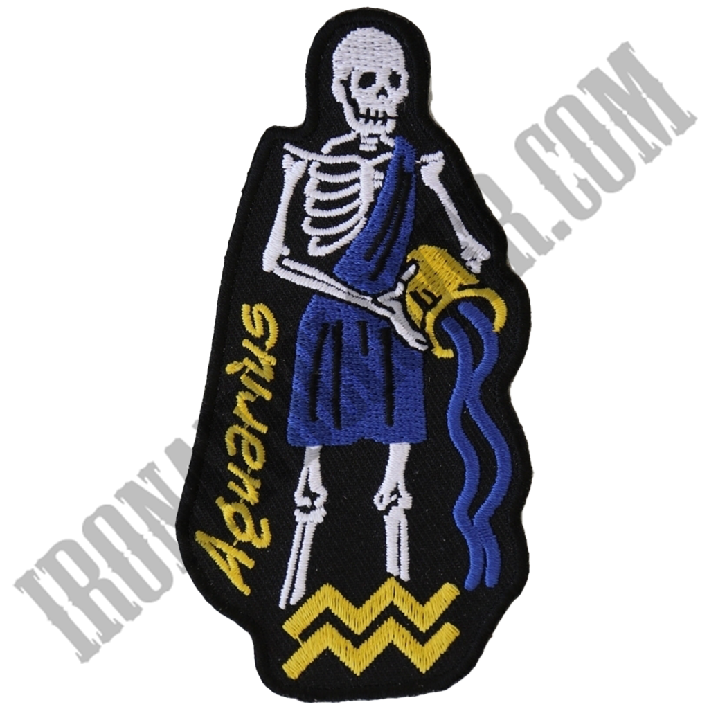 Aquarius Skull Zodiac Patch