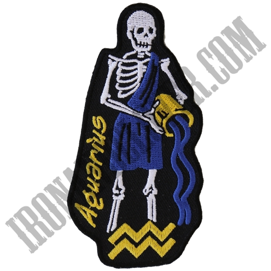 Aquarius Skull Zodiac Patch