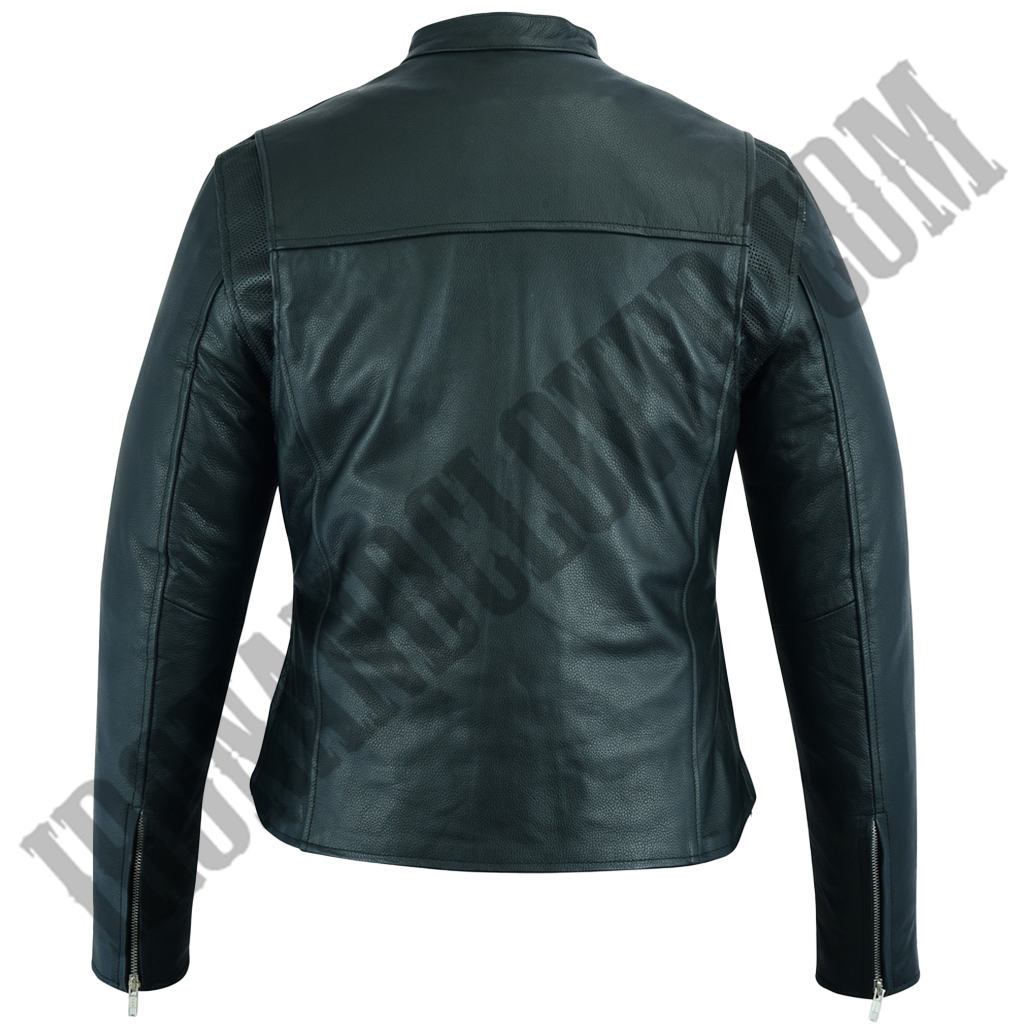 Full Cut Mandarin Collar Motorcycle Jacket