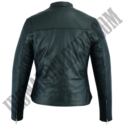 Full Cut Mandarin Collar Motorcycle Jacket