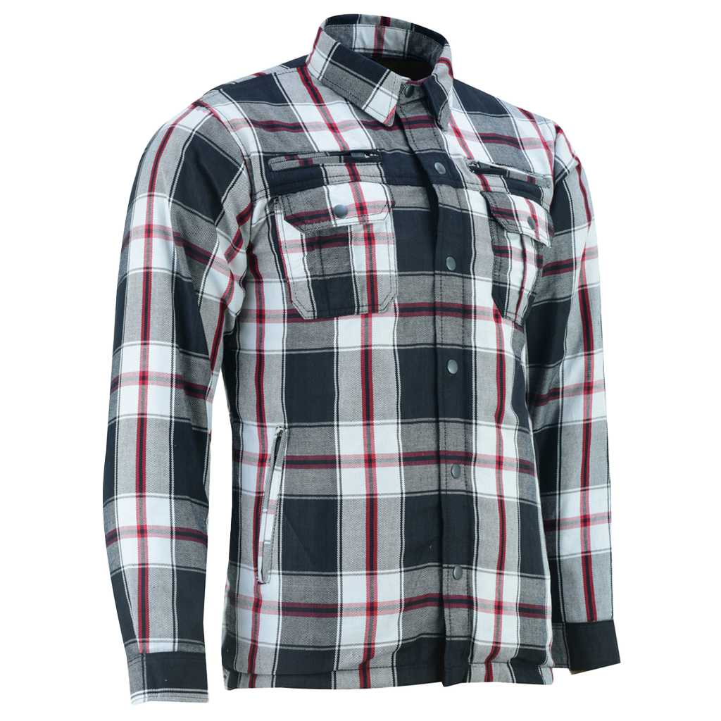 Men's Armored Flannel Shirt in Black, White & Red