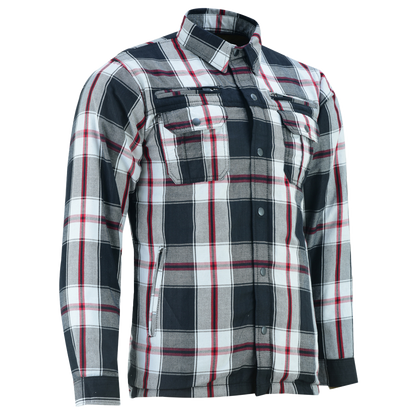 Men's Armored Flannel Shirt in Black, White & Red