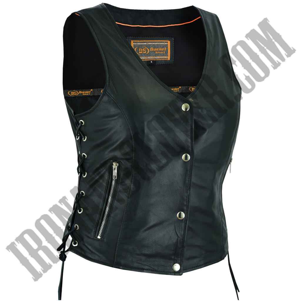 Full Cut Vest with Side Laces in Black