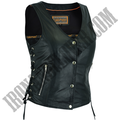 Full Cut Vest with Side Laces in Black