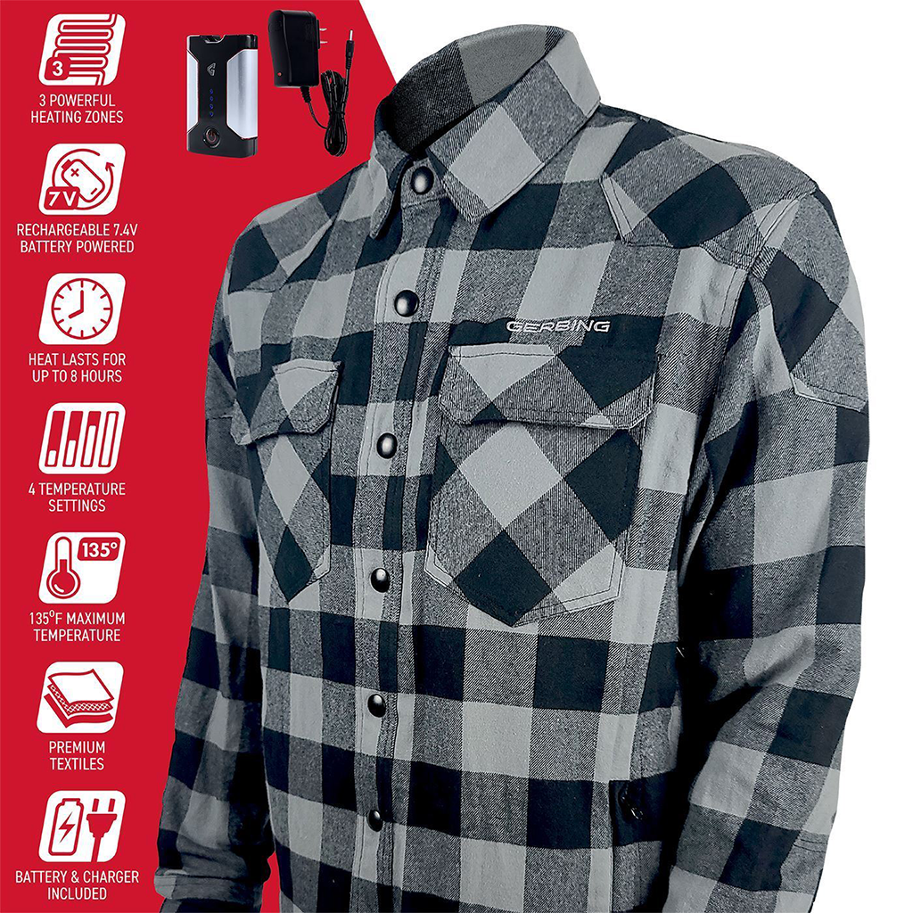 Gerbing 7V Battery Heated Flannel Shirt