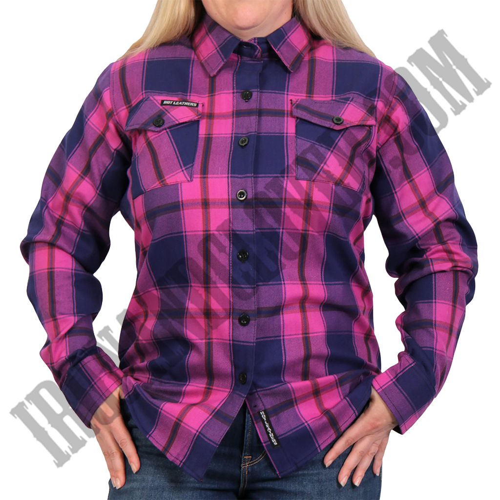 Flannel Shirt in Pink, Navy & Brown