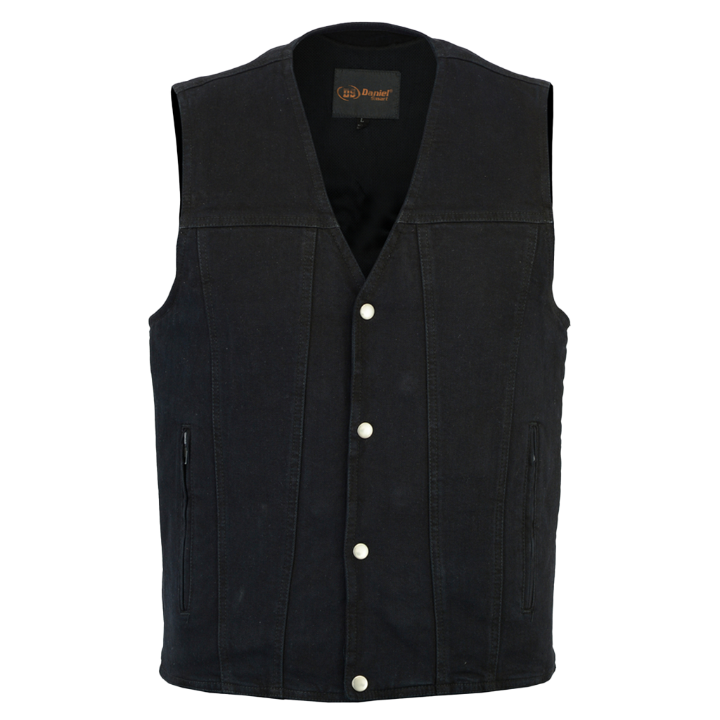 Classic Black Denim Vest