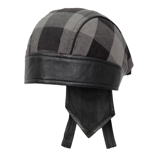 Gray Buffalo Plaid Headwrap