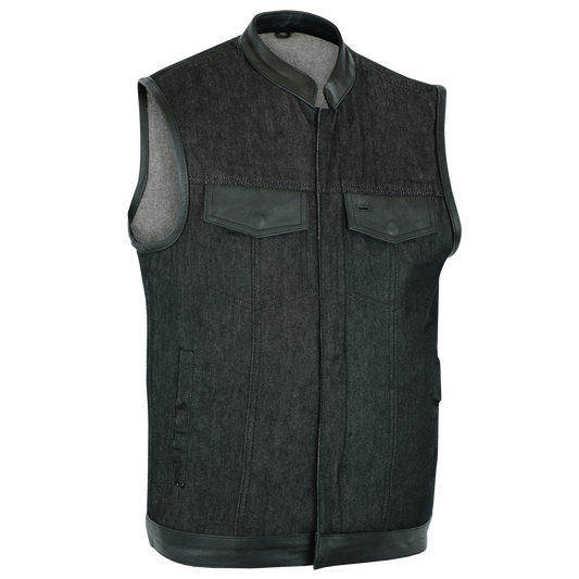 Raw Black Denim Vest