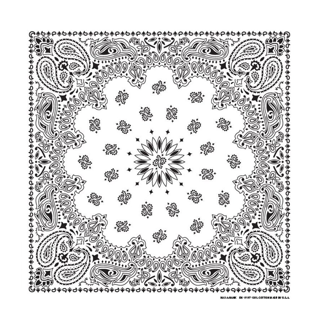 White Paisley Bandana