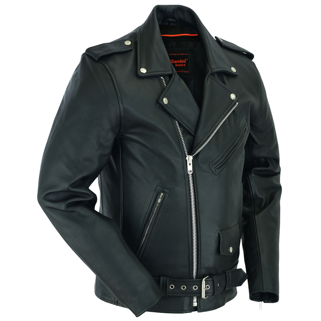 Classic Police Style Motorcycle Jacket in Tall Size