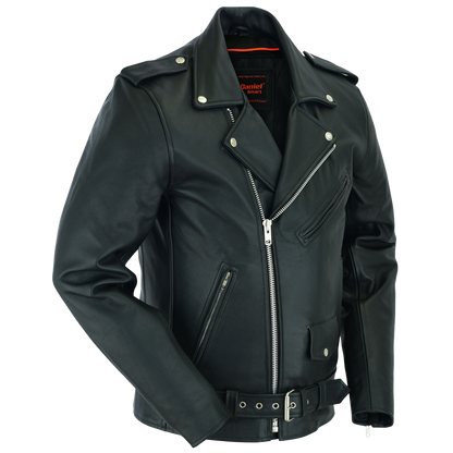 Classic Police Style Motorcycle Jacket in Tall Size