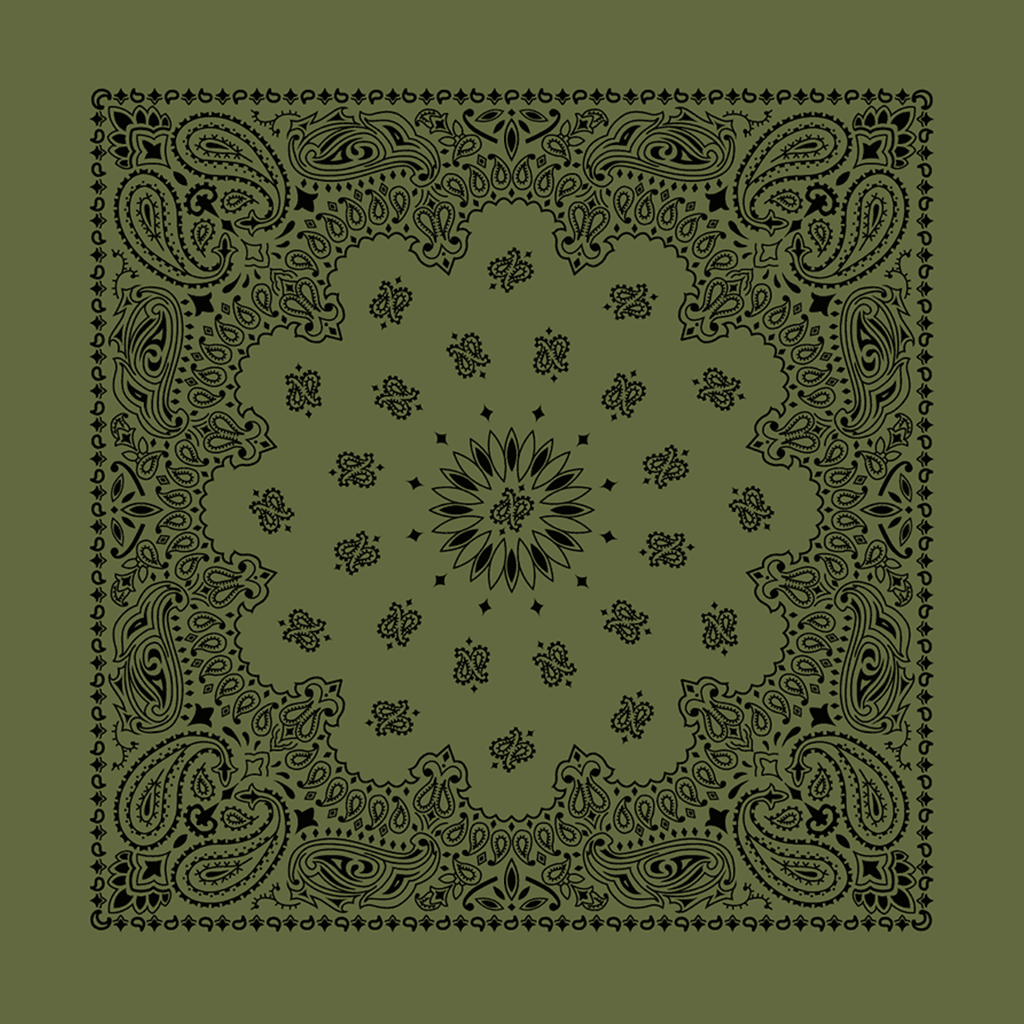 Olive & Black Paisley Bandana