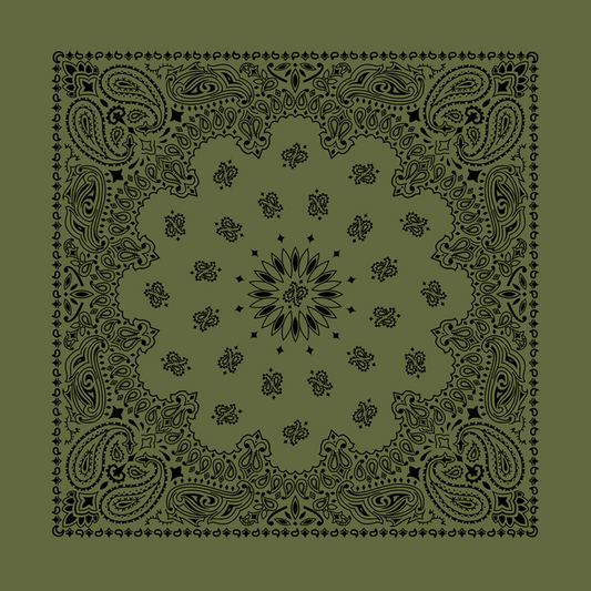 Olive & Black Paisley Bandana