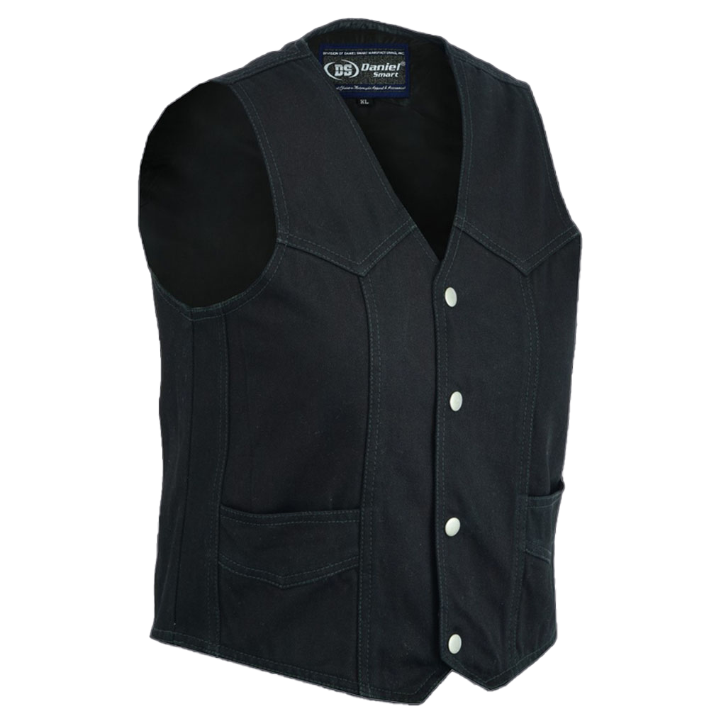 Kid's Black Denim Motorcycle Vest