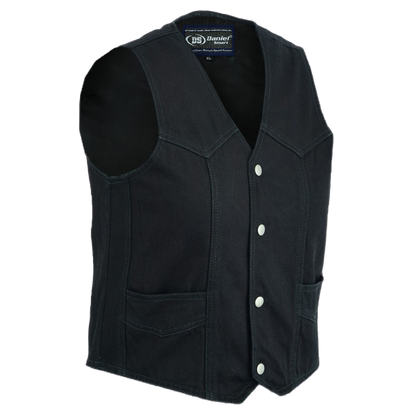 Kid's Black Denim Motorcycle Vest