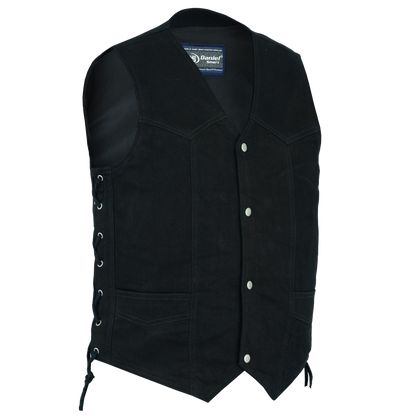 Traditional Black Denim Vest