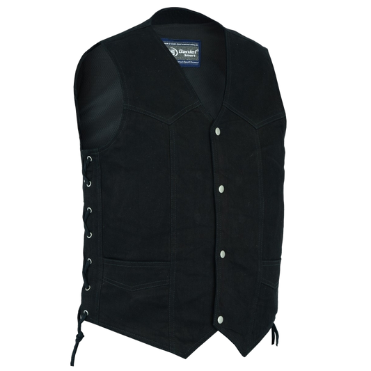 Traditional Black Denim Vest