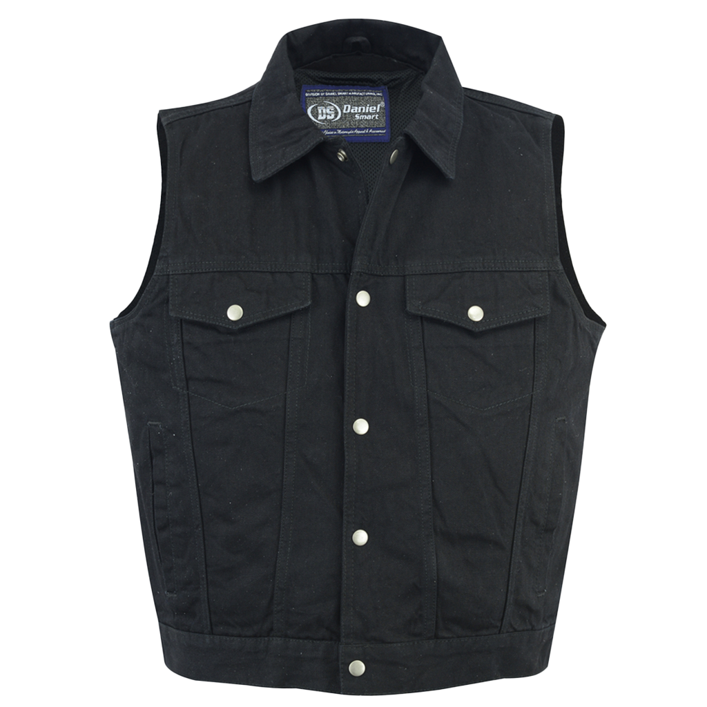 Black Denim Shirt Style Vest