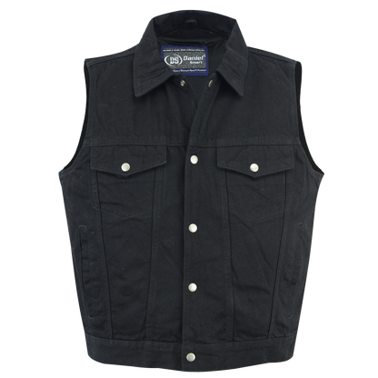 Black Denim Shirt Style Vest