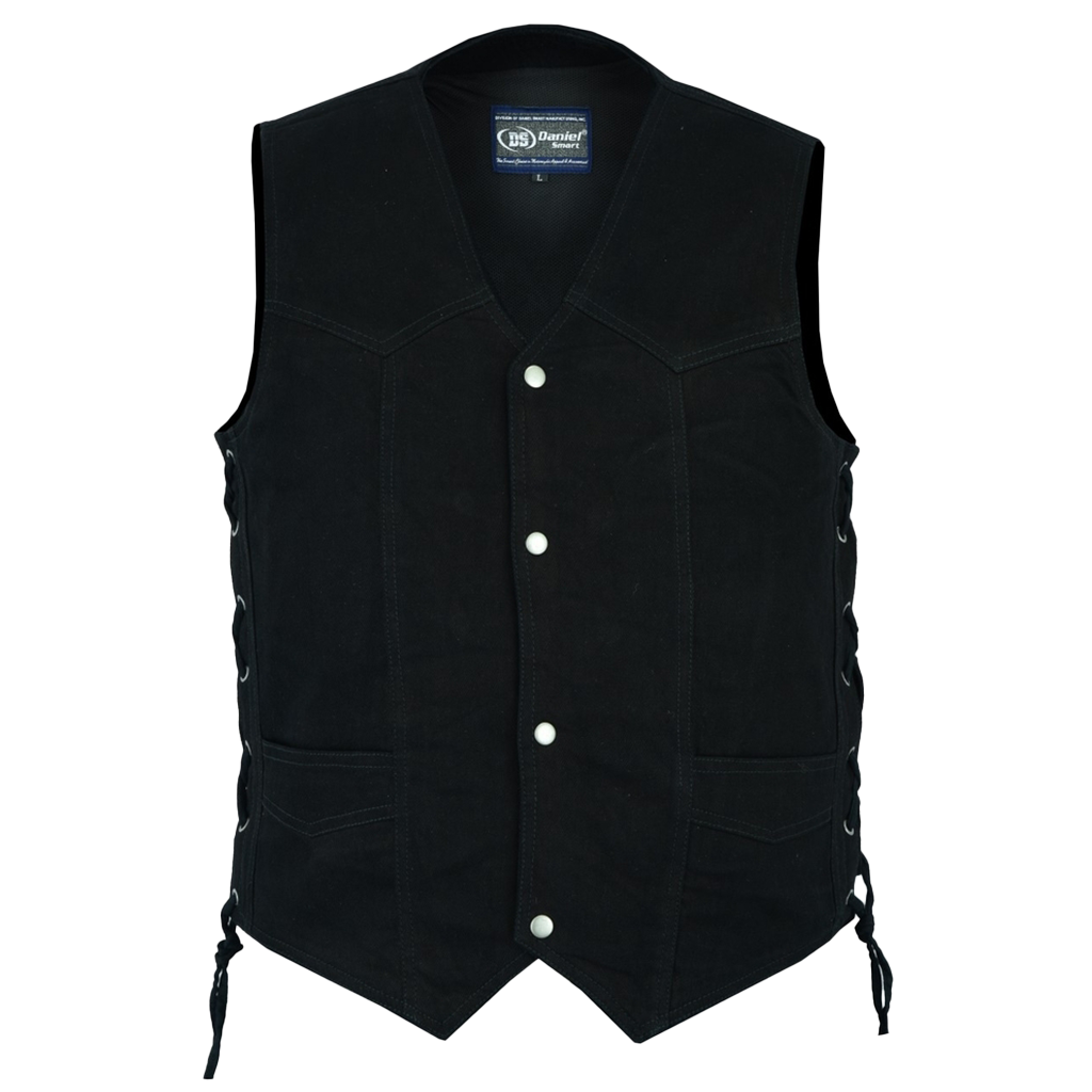 Traditional Black Denim Vest