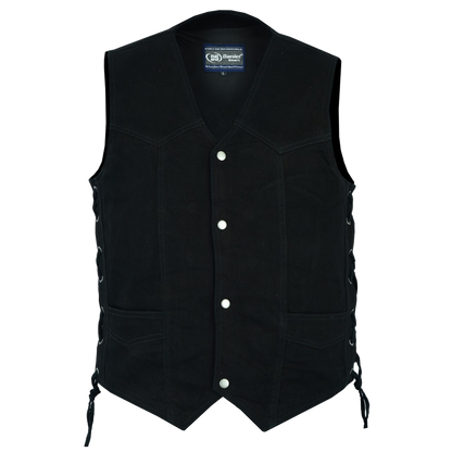 Traditional Black Denim Vest