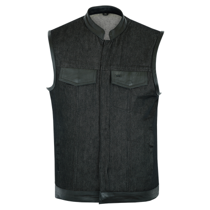 Raw Black Denim Vest