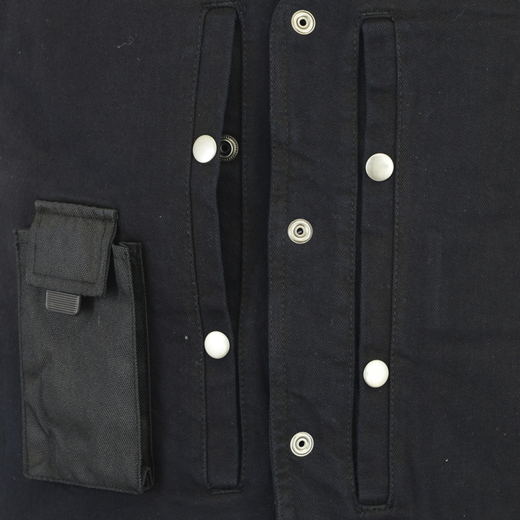 Classic Black Denim Vest with Side Laces