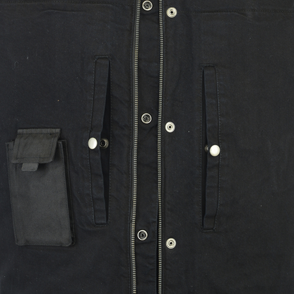 Black Denim & Leather Vest