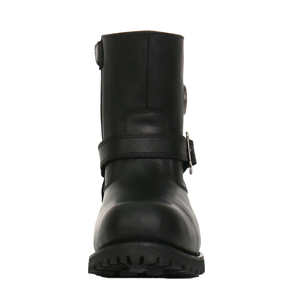 Black Round Toe Engineer Boot